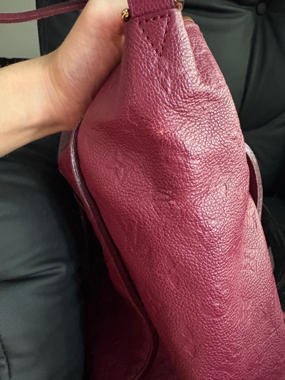 Louis Vuitton Vintage Empreinte Lumineuse PM - Burgundy Leather Tote Bag - Picture 13 of 15
